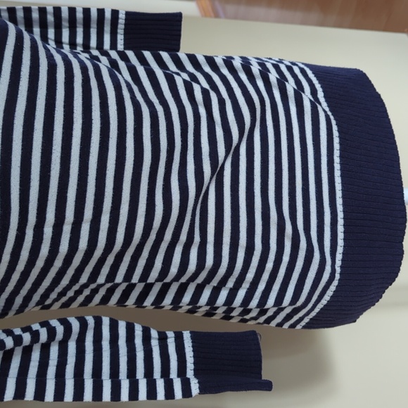 Gap Striped Hooded Uniform Sweater SMALL TALL Navy Blue White - Picture 6 of 16